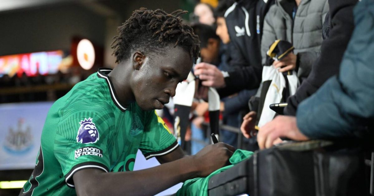Melbourne, Australia. 24th May, 2024. Garang Kuol of Newcastle United signs autographs for fans during the A-League All Stars match between the A-League All Stars Men and Newcastle United F.C. at Marvel Stadium in Melbourne, Friday, May 24, 2024.