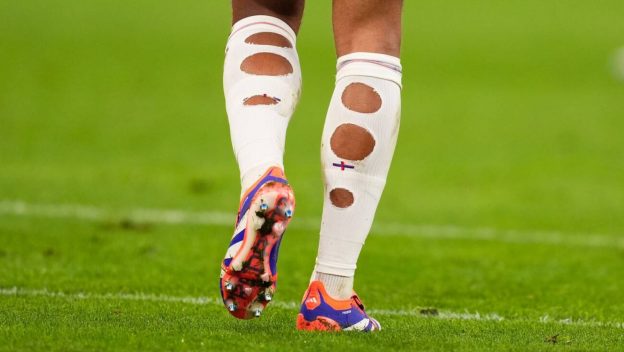 Dortmund, Germany. 11th July, 2024. England's Jude Bellingham socks during a semifinal match between Netherland and England at the Euro 2024 soccer tournament in Dortmund at Signal Iduna Park, Germany, Wednesday, July 10, 2024.Sport - Soccer . (Photo by Fabio Ferrari/LaPresse) England's Jude Bellingham socks during a semifinal match between Netherland and England at the Euro 2024 soccer tournament in Dortmund at Signal Iduna Park, Germany, Wednesday, July 10, 2024.