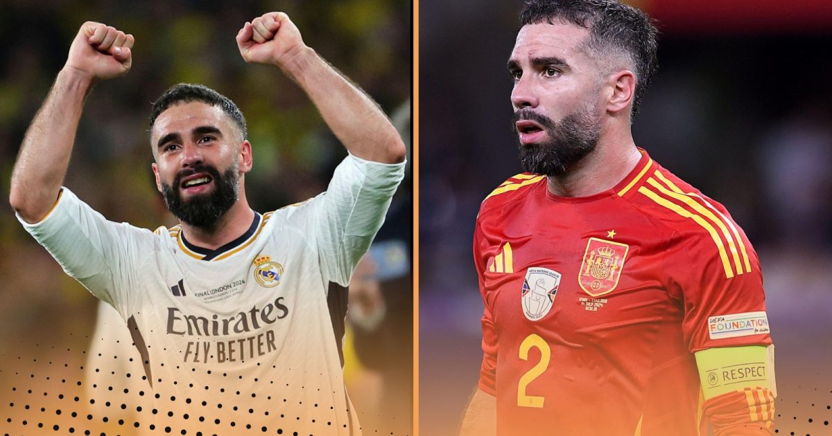 Dani Carvajal Spain Real Madrid Euro 2024 Champions League trophies both