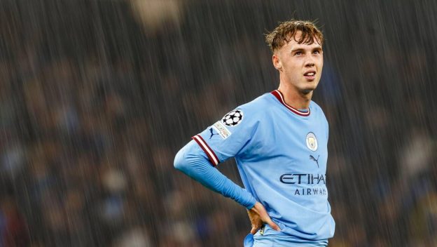 Manchester, UK. 05th Oct, 2022. Cole Palmer of Manchester City during the UEFA Champions League Group G match between Manchester City and FC Copenhagen at the Etihad Stadium on October 5th 2022 in Manchester, England.