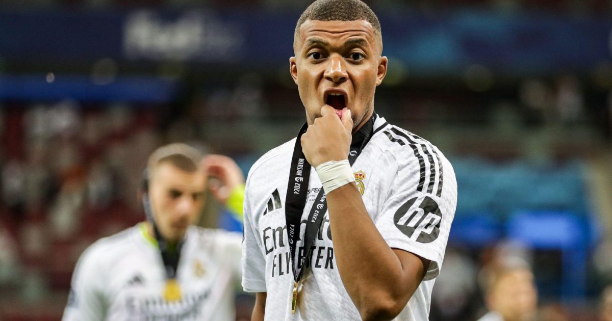 Warsaw, Poland. 14th Aug, 2024. Kylian Mbappe of Real Madrid seen after the ceremony during the UEFA Super Cup 2024 between Real Madrid and Atalanta BC at National Stadium. Final score: Real Madrid 2 : 0 Atalanta BC.