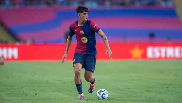 Barcelona, Esp. 12th Aug, 2024. FC BARCELONA vs AS MONACO Aug 12, 2024 Marc Bernal (28) of FC Barcelona during the match between FC Barcelona and AS Monaco corresponding to the Joan Gamper Trophy at Olimpic Stadium of Montjuic in Barcelona, Spain.