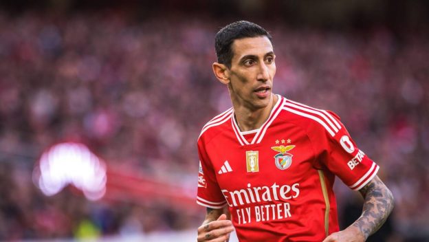 Lisbon, Portugal. 27th Apr, 2024. Angel Di Maria of SL Benfica in action during the Liga Portugal Betclic match between SL Benfica and SC Braga at Estadio da Luz. (Final score: SL Benfica 3 - 1 SC Braga)