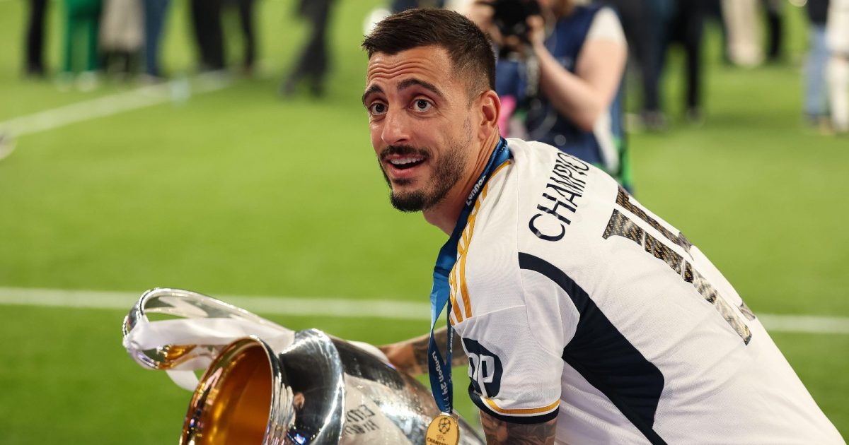 Joselu (Real Madrid) lifts the trophy after the UEFA Champions League Final between Borussia Dortmund and Real Madrid