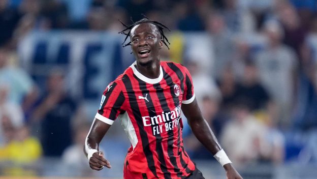 Rome, Italy. 31st Aug, 2024. Tammy Abraham of AC Milan looks on during the Serie A Enilive match between SS Lazio and AC Milan at Stadio Olimpico on Aug 31, 2024 in Rome, Italy.