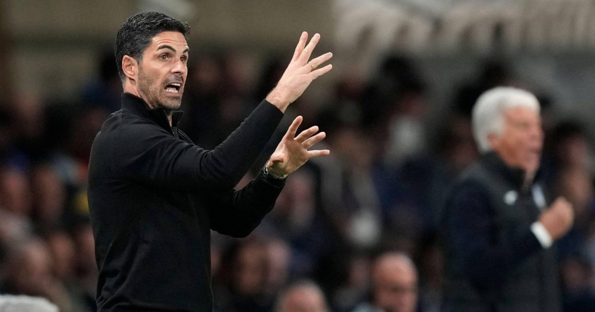 Mikel Arteta on the touchline against Atalanta.
