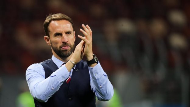 11 July 2018, Russia, Moscow: Soccer, FIFA World Cup 2018, final round, semi-finals: Croatia vs England at Luzhniki Stadium: England's Gareth Southgate thanks fans after the match.