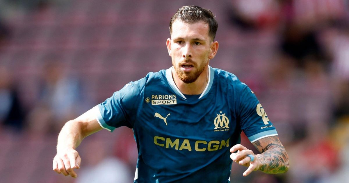 Marseille’s Pierre-Emile Højbjerg during the pre-season friendly match at the University of Bradford Stadium. Picture date: Saturday August 3, 2024.