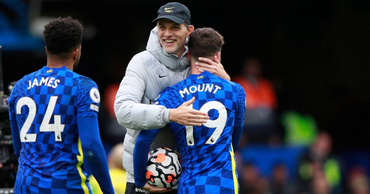 Thomas Tuchel, Mason Mount and Reece James.