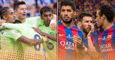 Comparing Lewandowski, Raphinha & Yamal’s stats in 2024-25 to peak Messi-Neymar-Suarez