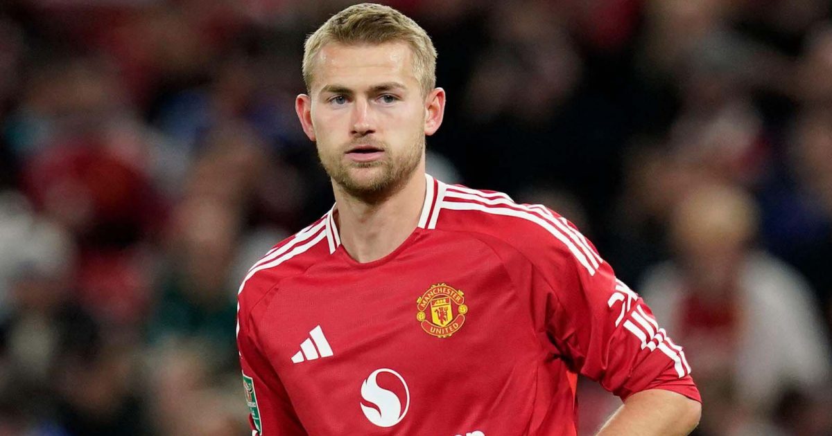 Matthijs de Ligt of Manchester United during a Carabao Cup match at Old Trafford