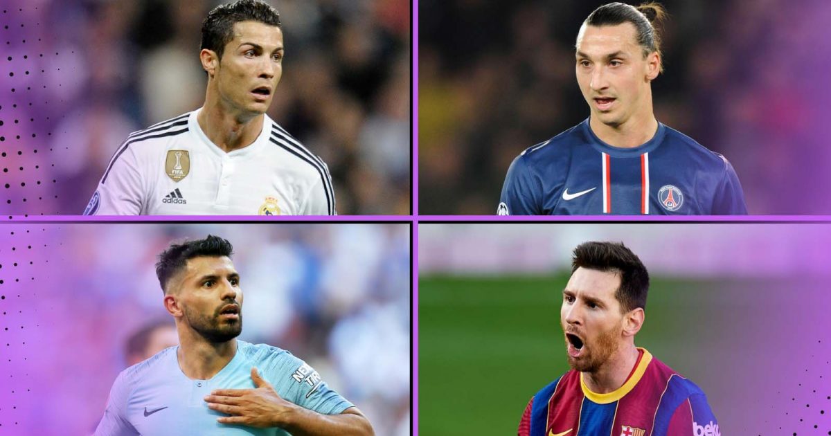 Cristiano Ronaldo, Zlatan Ibrahimovic, Sergio Aguero, Lionel Messi