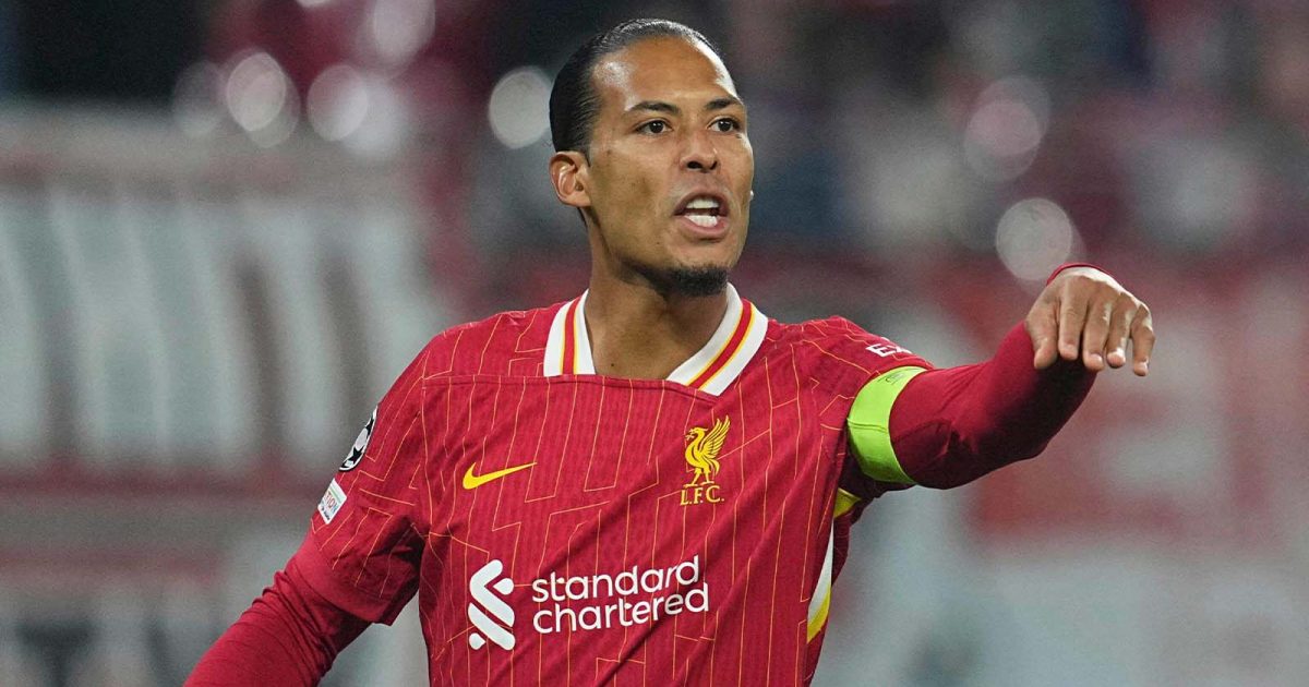 Virgil van Dijk of Liverpool gestures during a Champions League Group Phase day 3 game