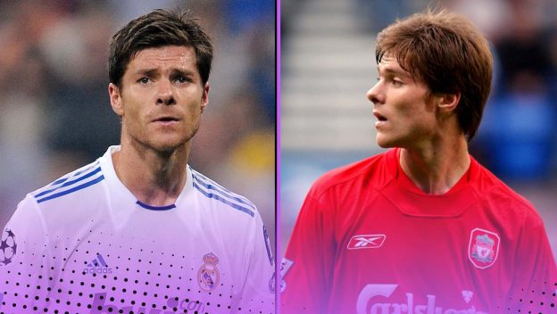 Xabi Alonso in action for Real Madrid and Liverpool