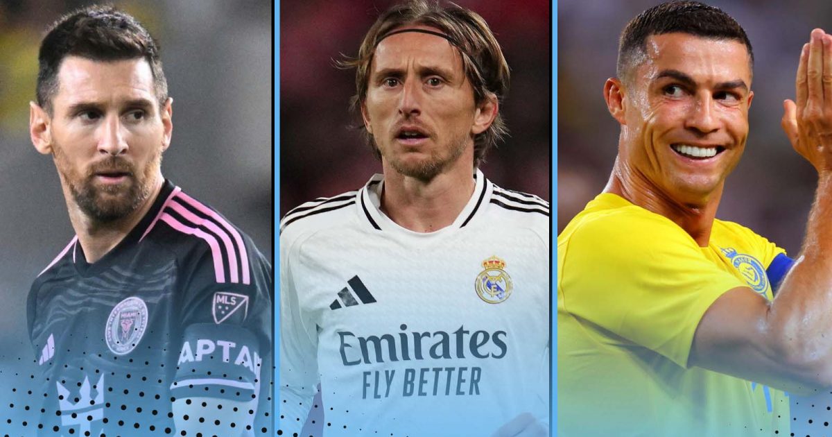 Lionel Messi, Luka Modric and Cristiano Ronaldo