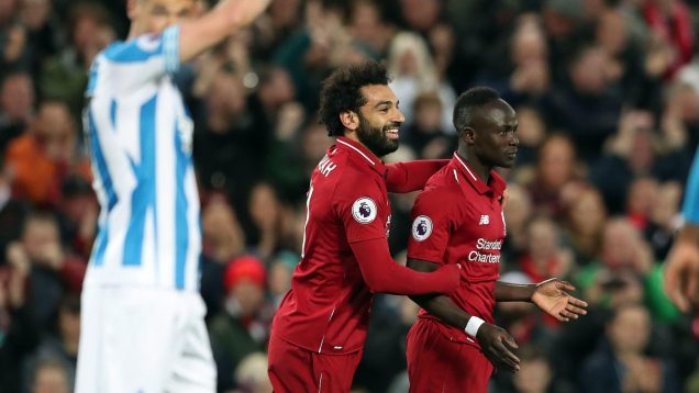 One of the many recipients of Salah's creativity celebrates scoring in 2019.