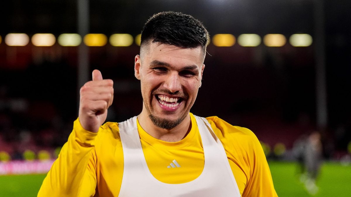 The Championship's top scorer in 2024-25 celebrating post-match.