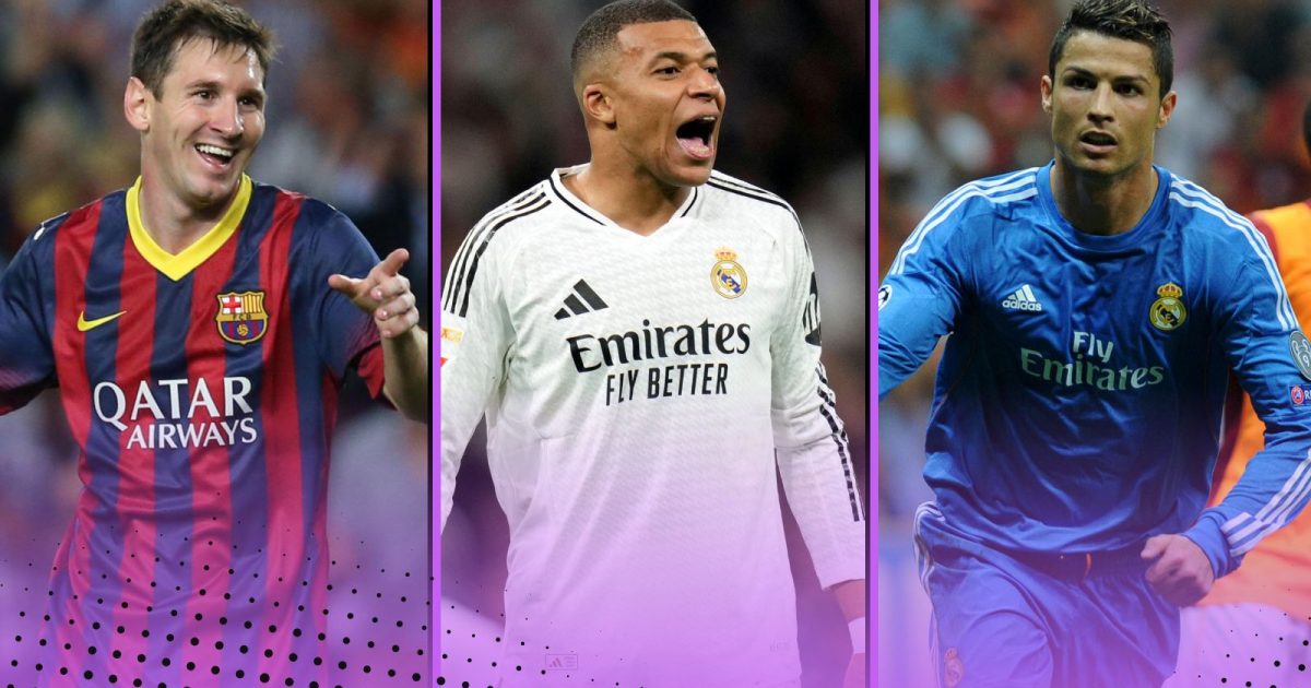 Lionel Messi Kylian Mbappe Cristiano Ronaldo 500 goal contributions combined goals assists records compared fastest to milestone