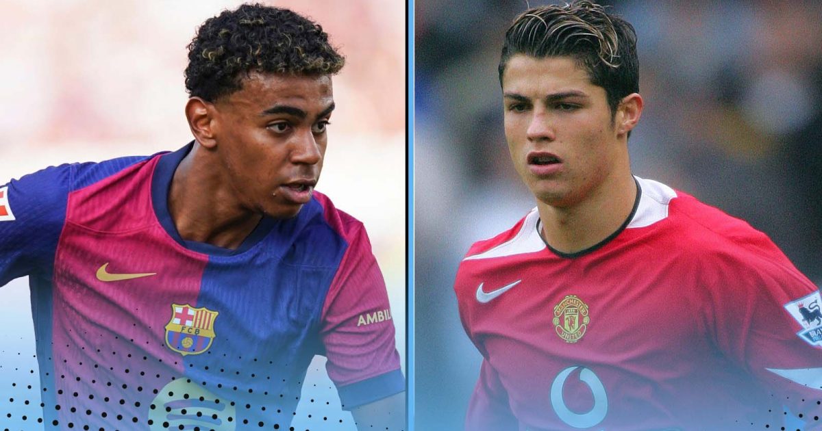 Lamine Yamal (2024) and Cristiano Ronaldo (2004)