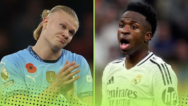 Erling Haaland of Manchester City and Vini Jr of Real Madrid
