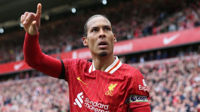 The current Liverpool captain celebrates scoring against West Ham in April 2025.