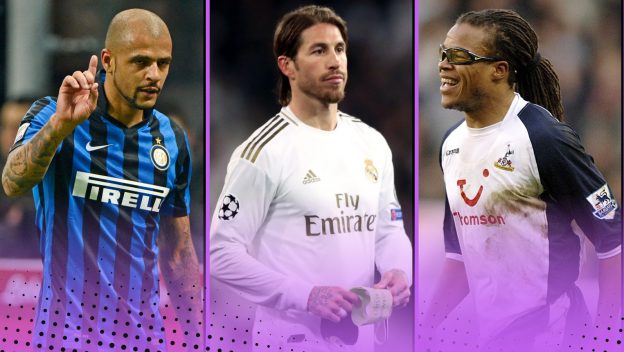 Most red cards in football history featuring Felipe Melo, Sergio Ramos and Edgar Davids