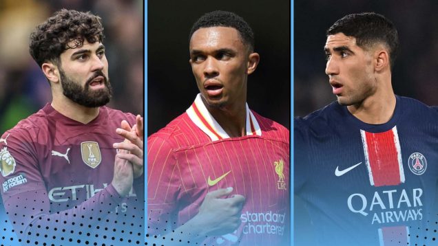 Jo?ko Gvardiol, Trent Alexander-Arnold and Achraf Hakimi