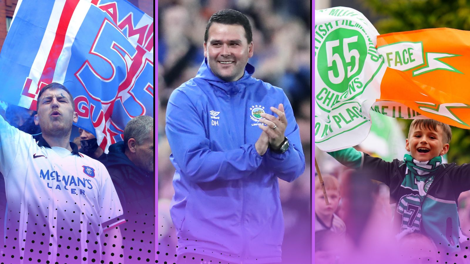 Most league titles won world football featuring (L-R) Rangers, Linfield and Celtic