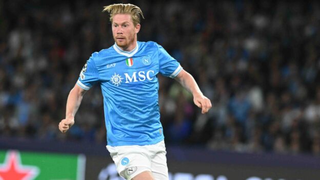 Napoli, Italy, 1 October Kevin De Bruyne of SSC Napoli in action during the Uefa Champions League between SSC Napoli vs Sportin Clube de Portugal