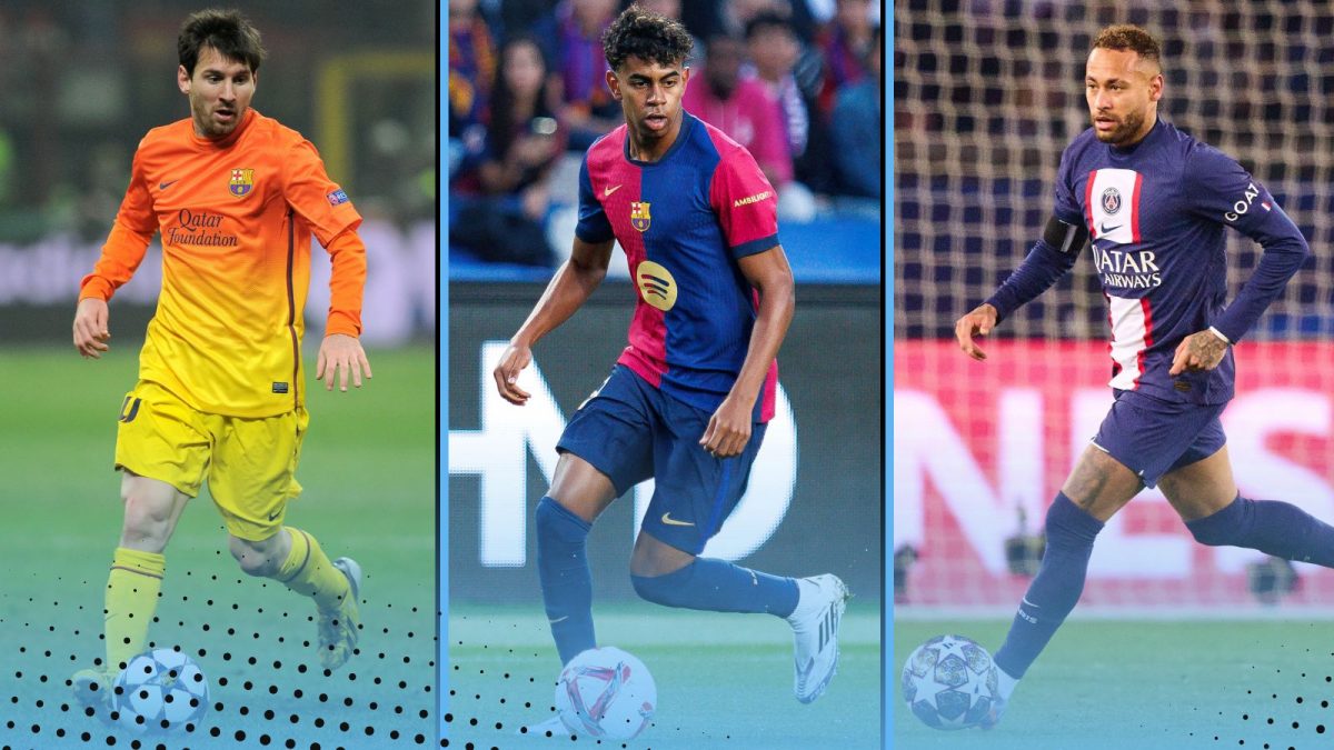 Lamine Yamal Lionel Messi Neymar dribbling stats compared