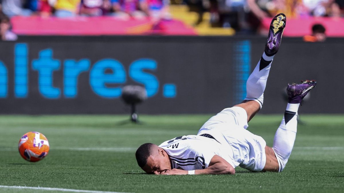 Kylian Mbappe of Real Madrid in action