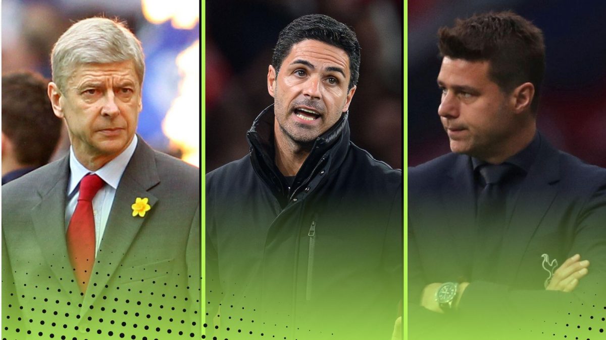 Trophy droughts Premier League 5+ seasons featuring Arsene Wenger, Mikel Arteta, Mauricio Pochettino Arsenal Tottenham
