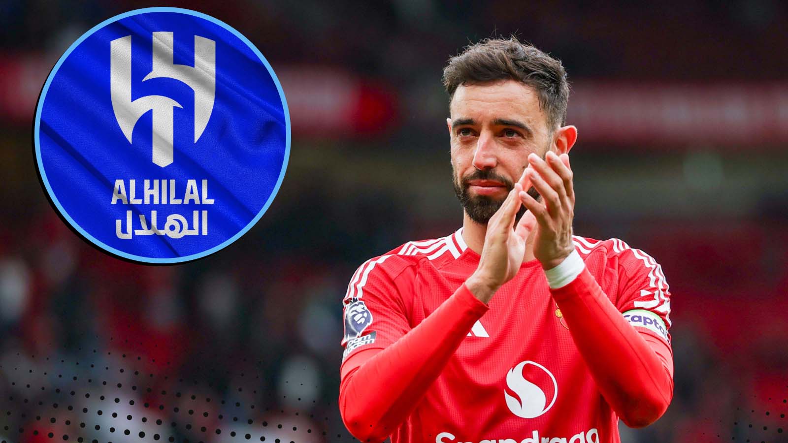 Bruno Fernandes next to Al Hilal badge