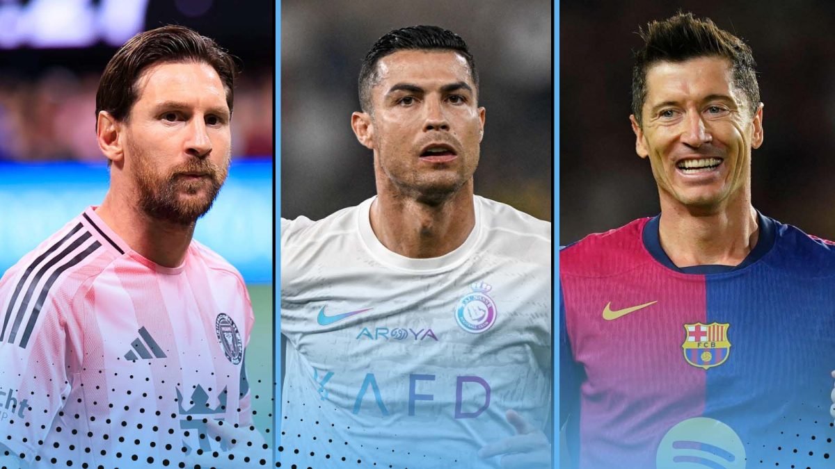 Lionel Messi, Cristiano Ronaldo and Robert Lewandowski