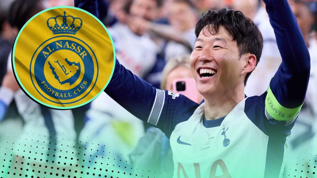 Heung min Son next to Al-Nassr badge