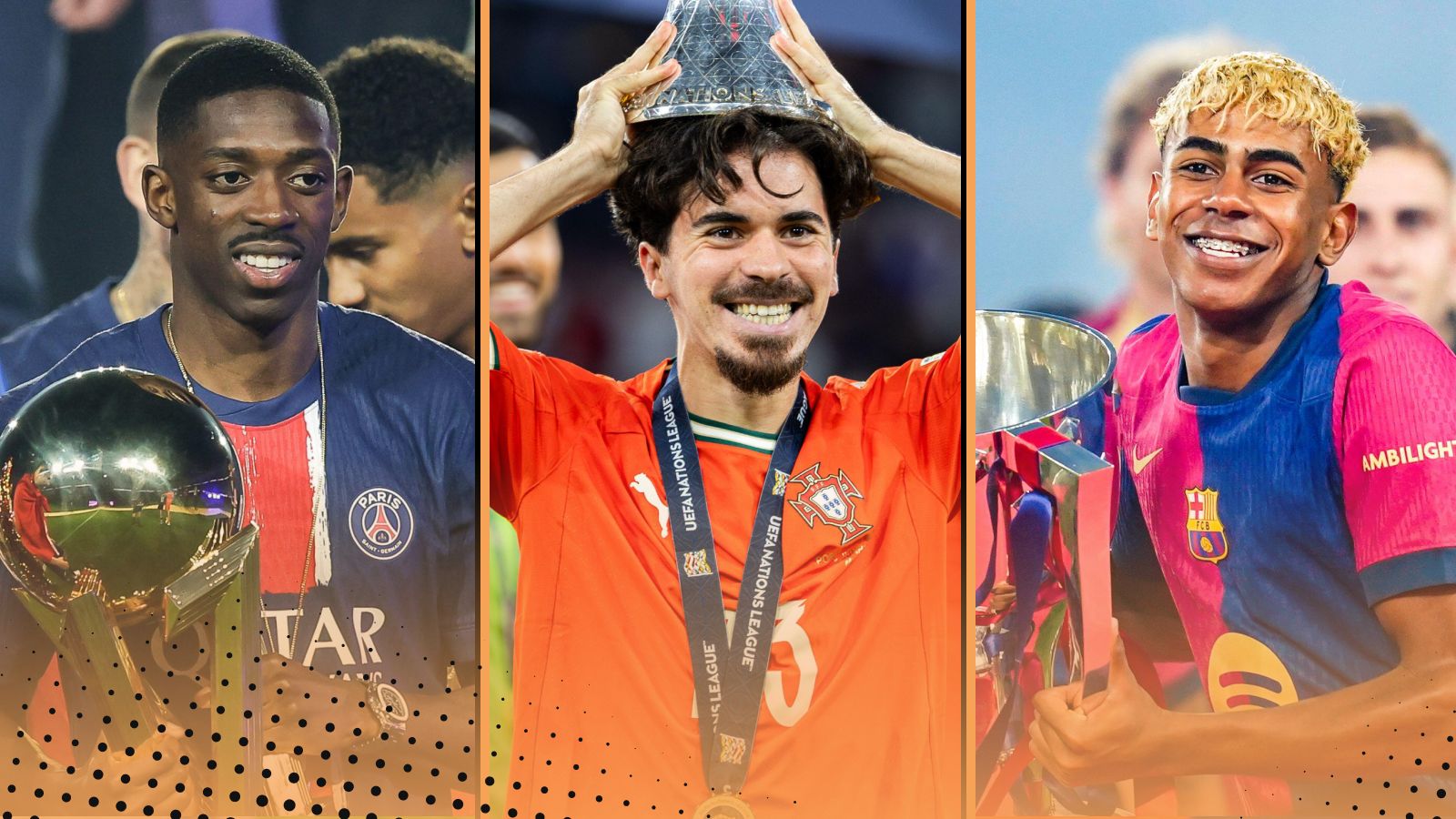 Ballon d'Or 2025 Power Rankings. Who will win award? featuring Ousmane Dembele of PSG, Vitinha of Portugal and PSG and Lamine Yamal of Barcelona