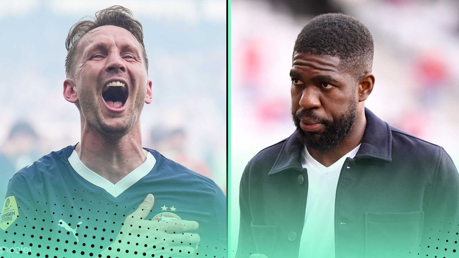 Luuk de Jong and Samuel Umtiti