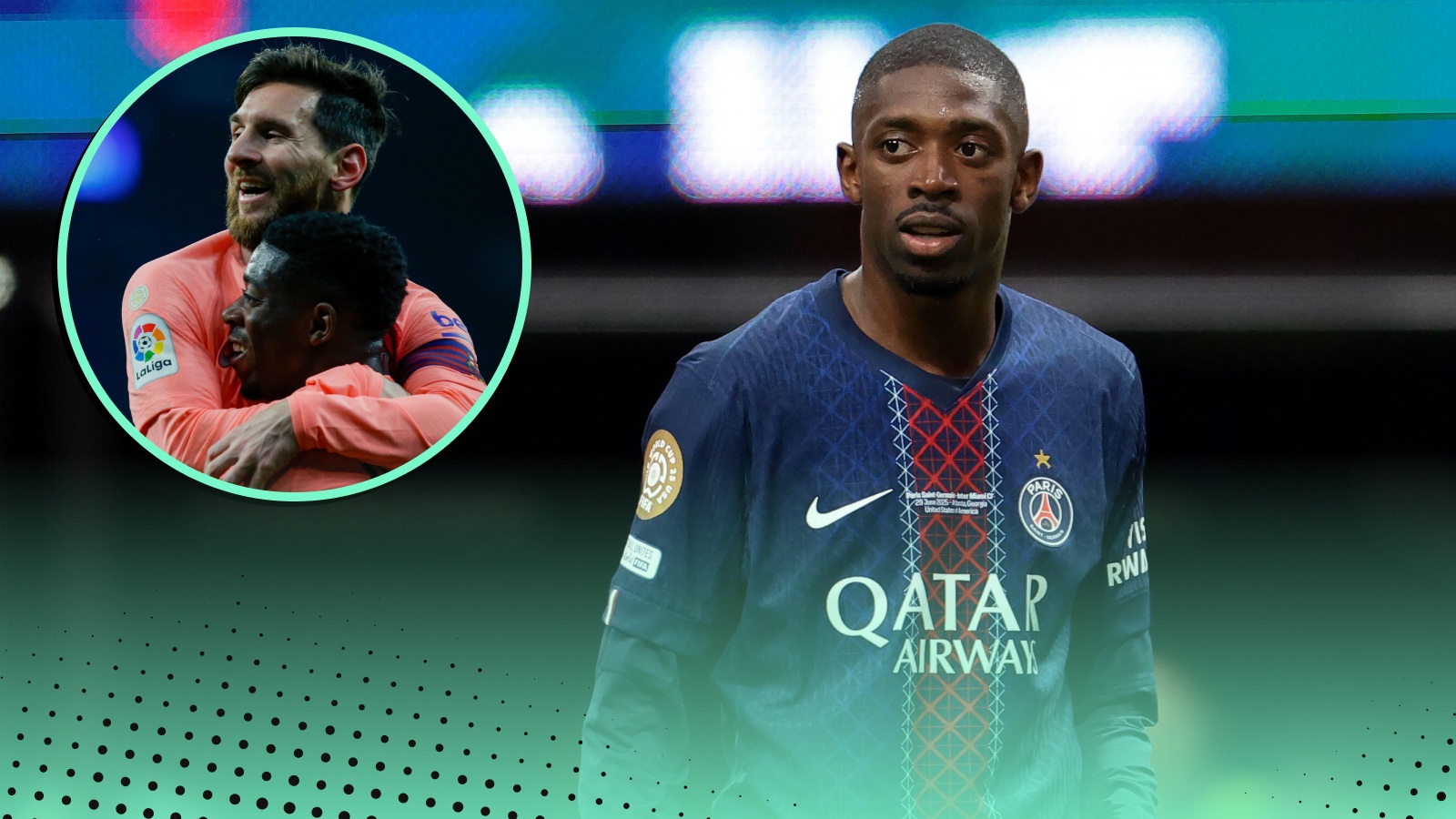 Lionel Messi and Ousmane Dembele