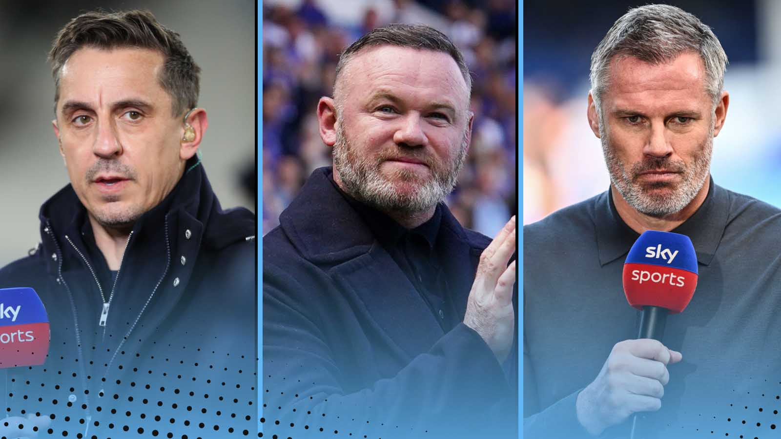 Gary Neville, Wayne Rooney and Jamie Carragher