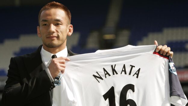 Hidetoshi Nakata looks thrilled to become a Bolton player in 2005.
