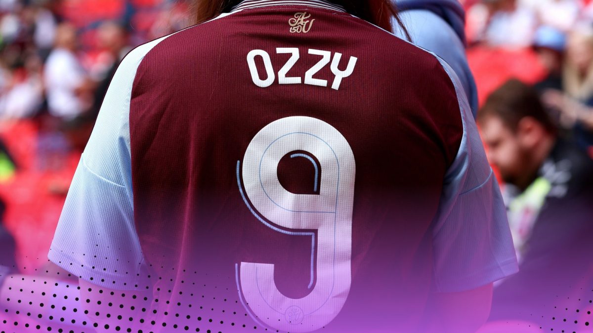 Ozzy Osbourne's name on an Aston Villa kit