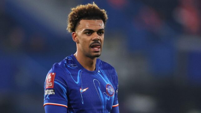 London, UK. 11th Jan, 2025. Renato Veiga of Chelsea during the FA Cup match at Stamford Bridge, London.