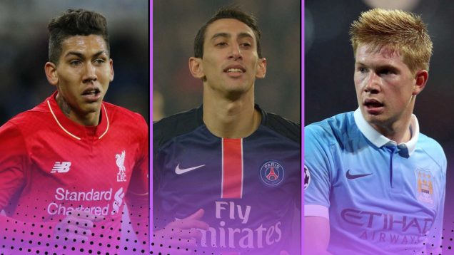 Roberto Firmino, Angel Di Maria, Kevin De Bruyne