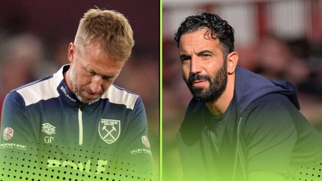 Graham Potter and Ruben Amorim Premier League records compared Manchester United and West Ham
