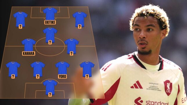 Hugo Ekitike next to graphic of France squad