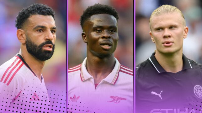 Mo Salah, Bukayo Saka and Erling Haaland