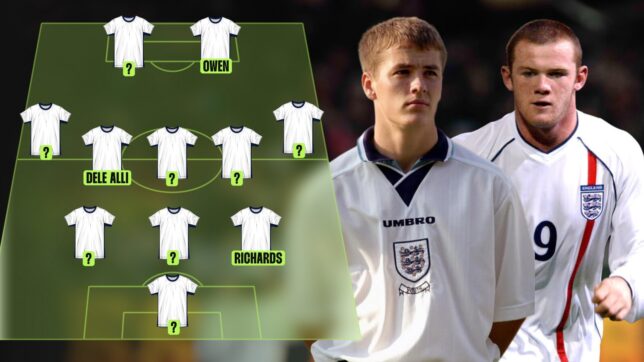 Michael Owen & Wayne Rooney feature in England’s best teenage XI since 1990