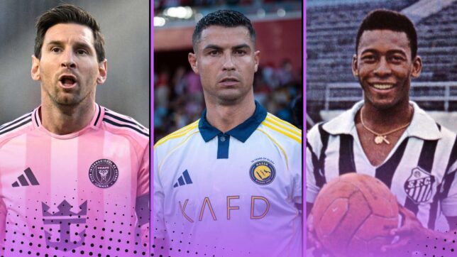The 15 footballers with 700+ career goals: Cristiano Ronaldo 3rd, Lionel Messi 5th, Pele 11th…