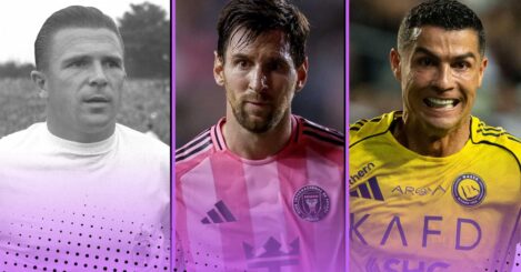 The seven footballers with 800+ career goals: Cristiano Ronaldo 3rd, Lionel Messi 5th…