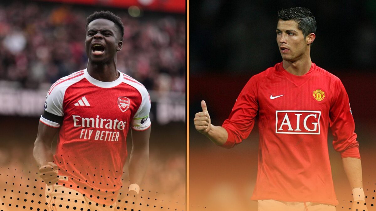 Bukayo Saka Cristiano Ronaldo 100 Premier League Goal Contributions Compared